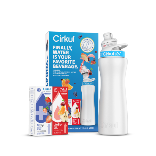 22oz. White Stainless Steel Bottle Starter Kit - Travel Edit L2
