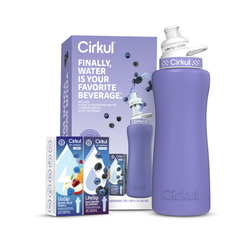 32oz. Matte Periwinkle Stainless Steel Bottle Starter Kit - Classic Pick Q5
